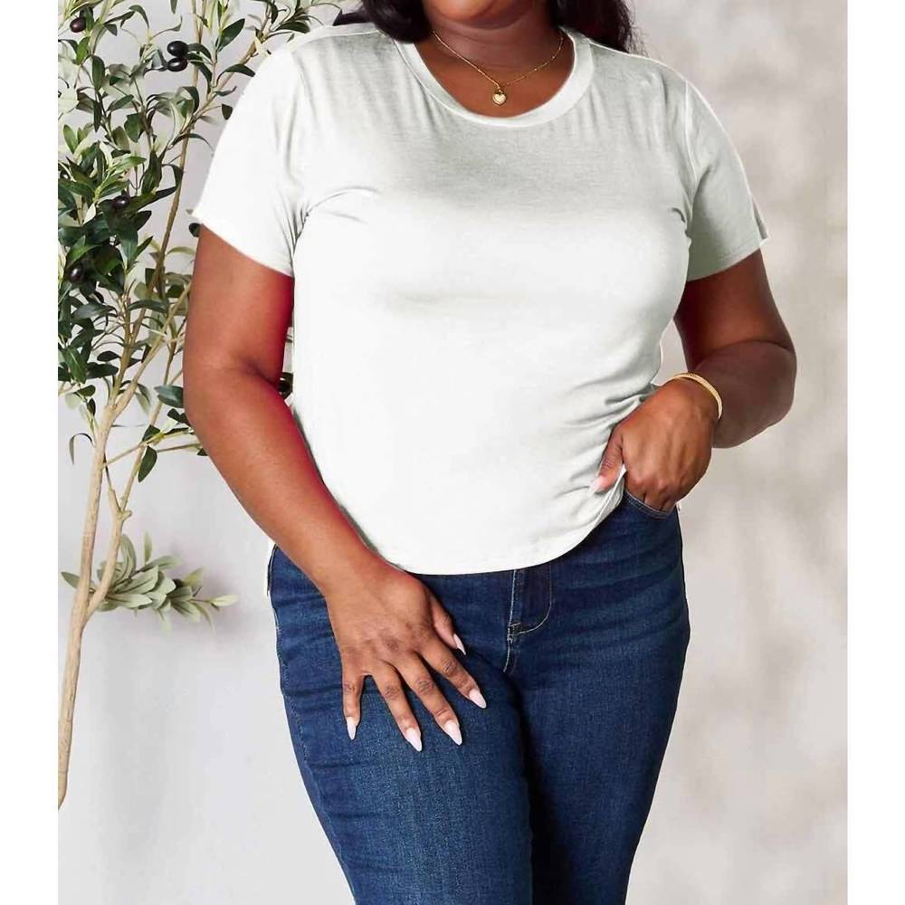 NEW BASIC BAE essential curve tee - plus in white
